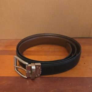 Docker's Men's Reversible Black/Brown Synthetic Leather Belt - 2XL 46-48"